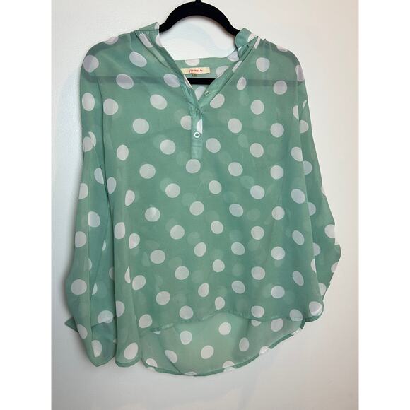 Pomelo Sheer Blouse from Stitchfix polka-dot Size Medium Sheer Novelty - Picture 2 of 8